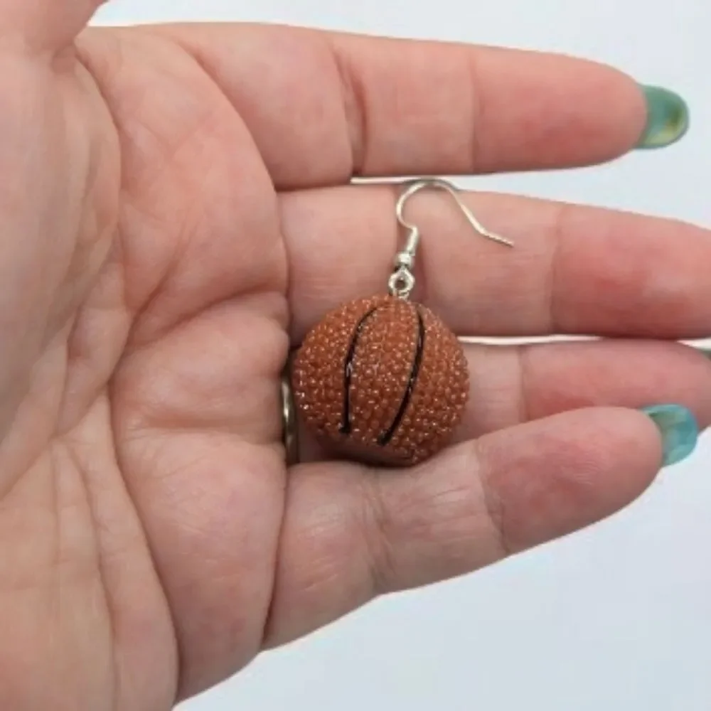 Basketball Earrings Ball Sports Mom Sister Team Jewelry NBA Fan Women's Jewelry